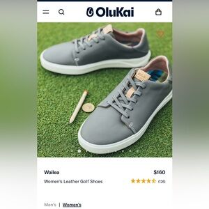 OluKai Women’s Gray Leather Golf Shoes